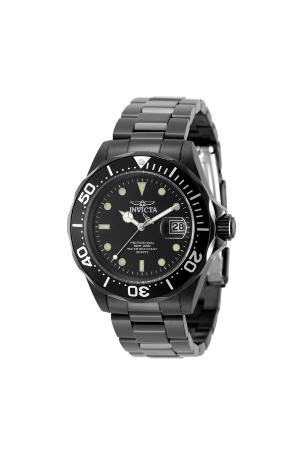 Invicta Pro Diver 49913 Herenhorloge - Quartz Uurwerk - Roestvrij Staal met Zwarte Wijzerplaat - 40 mm