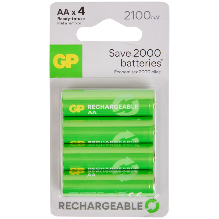 GP oplaadbare batterijen AA 4 stuks | 2100 mAh