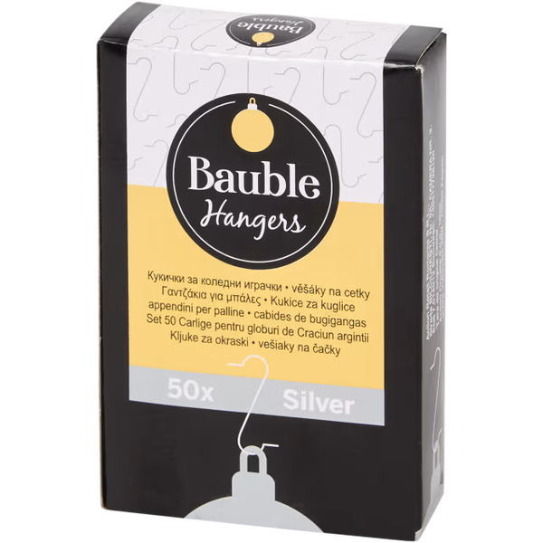 Kerstbalhaakjes 50 stuks - S vorm - Zilver