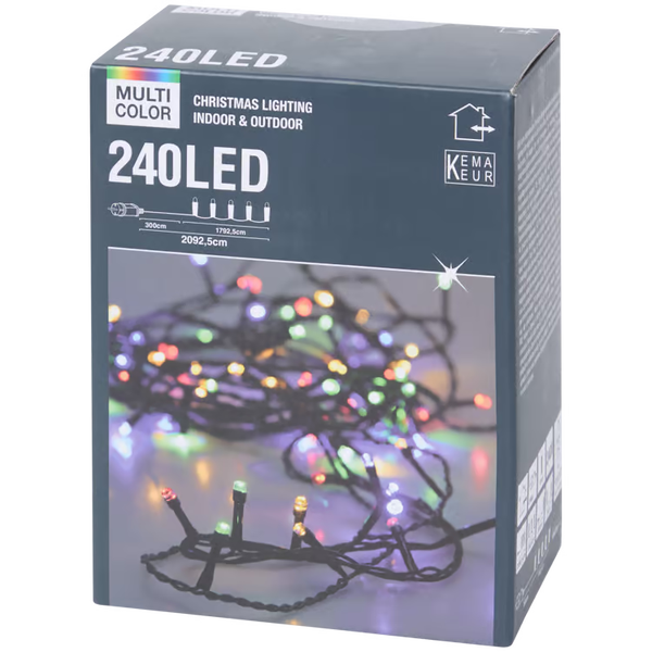 Kerstverlichting multicolor 240 ledlampjes | 20,9 meter
