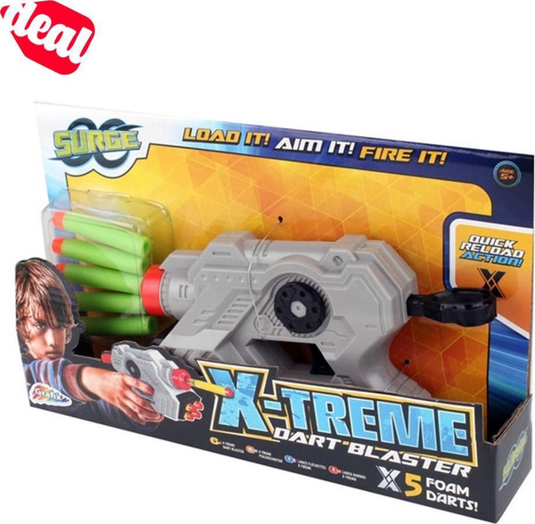 Grafix Surge X‑TREME Dart Blaster - Speelgoedpistool met 5 schuimdarts