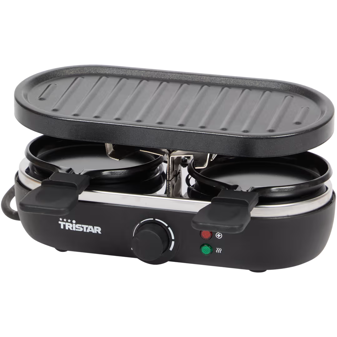 Tristar mini raclette 400 watt - Inclusief 2 pannetjes