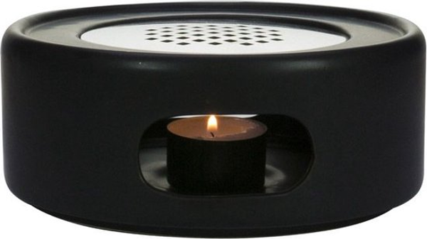Gusta Aardewerk Rechaud theelicht FIKA Zwart - 17 x 7 cm