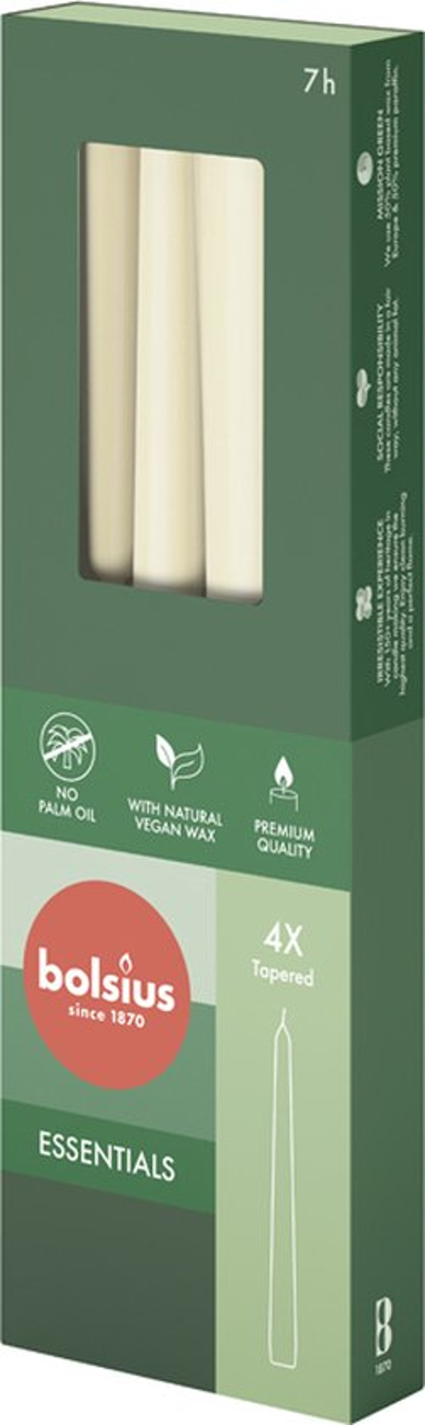 Bolsius Gotische Kaarsen 4 Stuks Soft Pearl