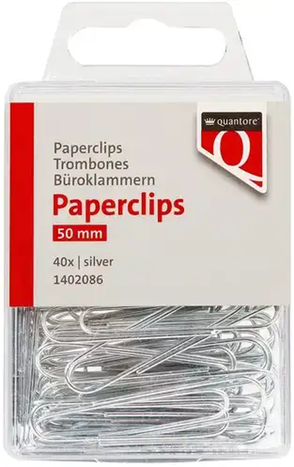 Paperclip Quantore 50mm rond zilver 40 stuks