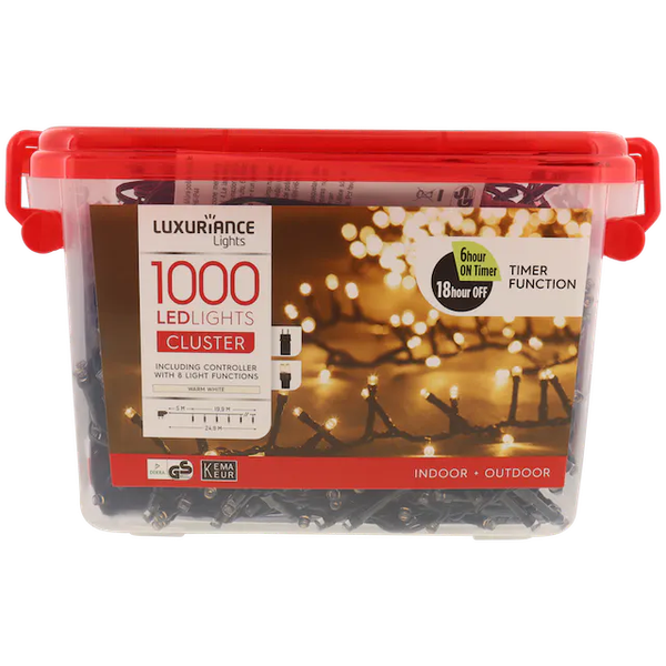 Luxuriance Lights kerstverlichting Cluster 1.000 ledlampjes | 19,9 + 5 meter
