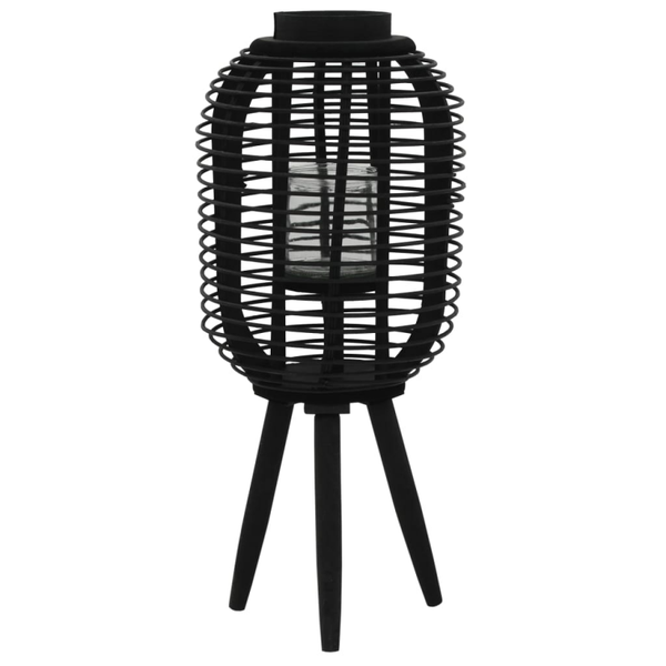 Lantaarnhouder vrijstaand bamboe zwart