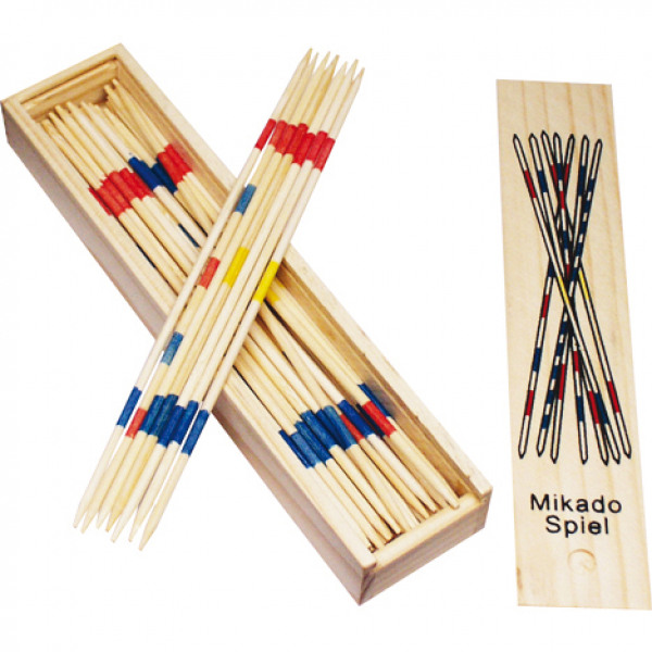 Mikado spel in houten doos 19,5x4,5cm