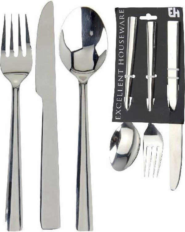 Excellent Houseware 3-delige RVS Bestekset