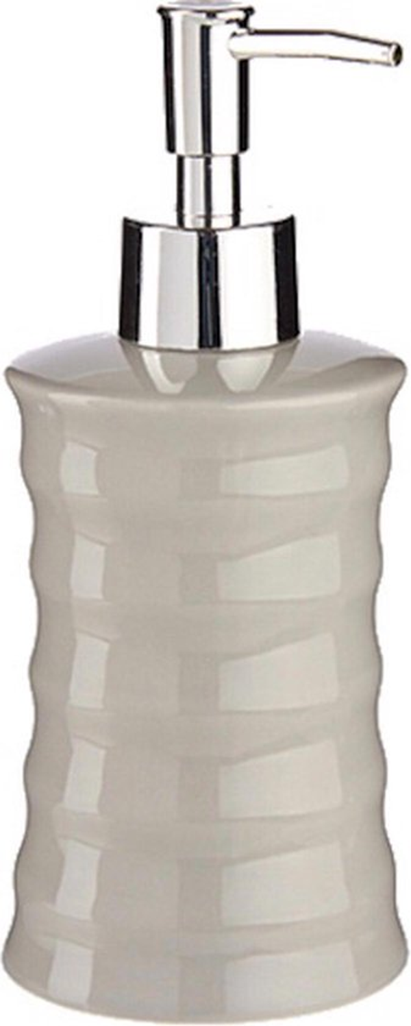 Berilo zeepdispenser Golven 260 ml keramiek grijs/zilver