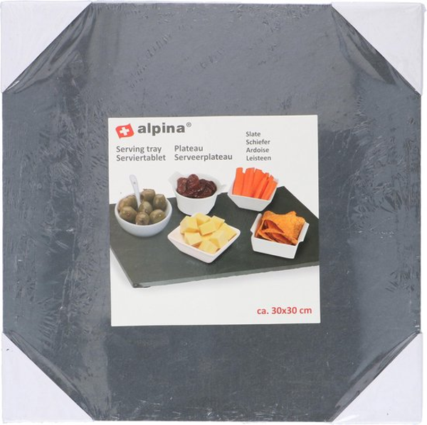 Alpina Serveerplateau Unisex 30 X 30 Cm Leisteen Zwart