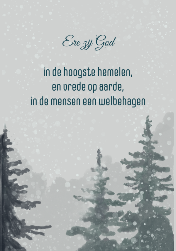 Aquarelkaart "ere zij God.."