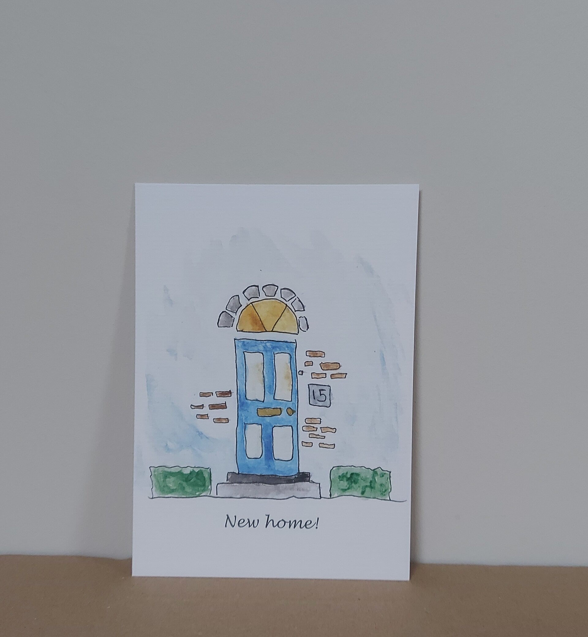 Aquarelkaart "nieuwe woning"