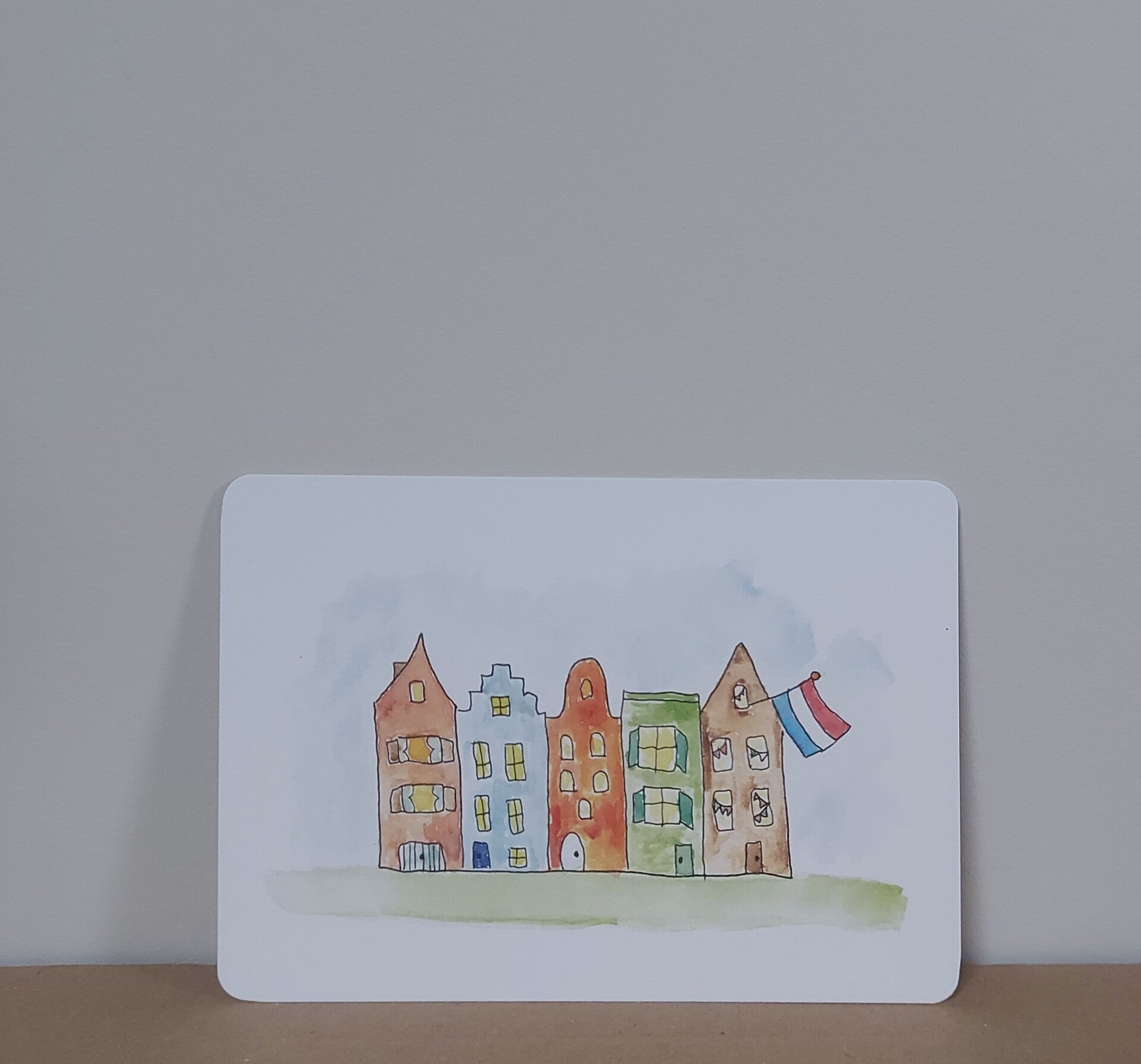 Aquarelkaart "huisjes"