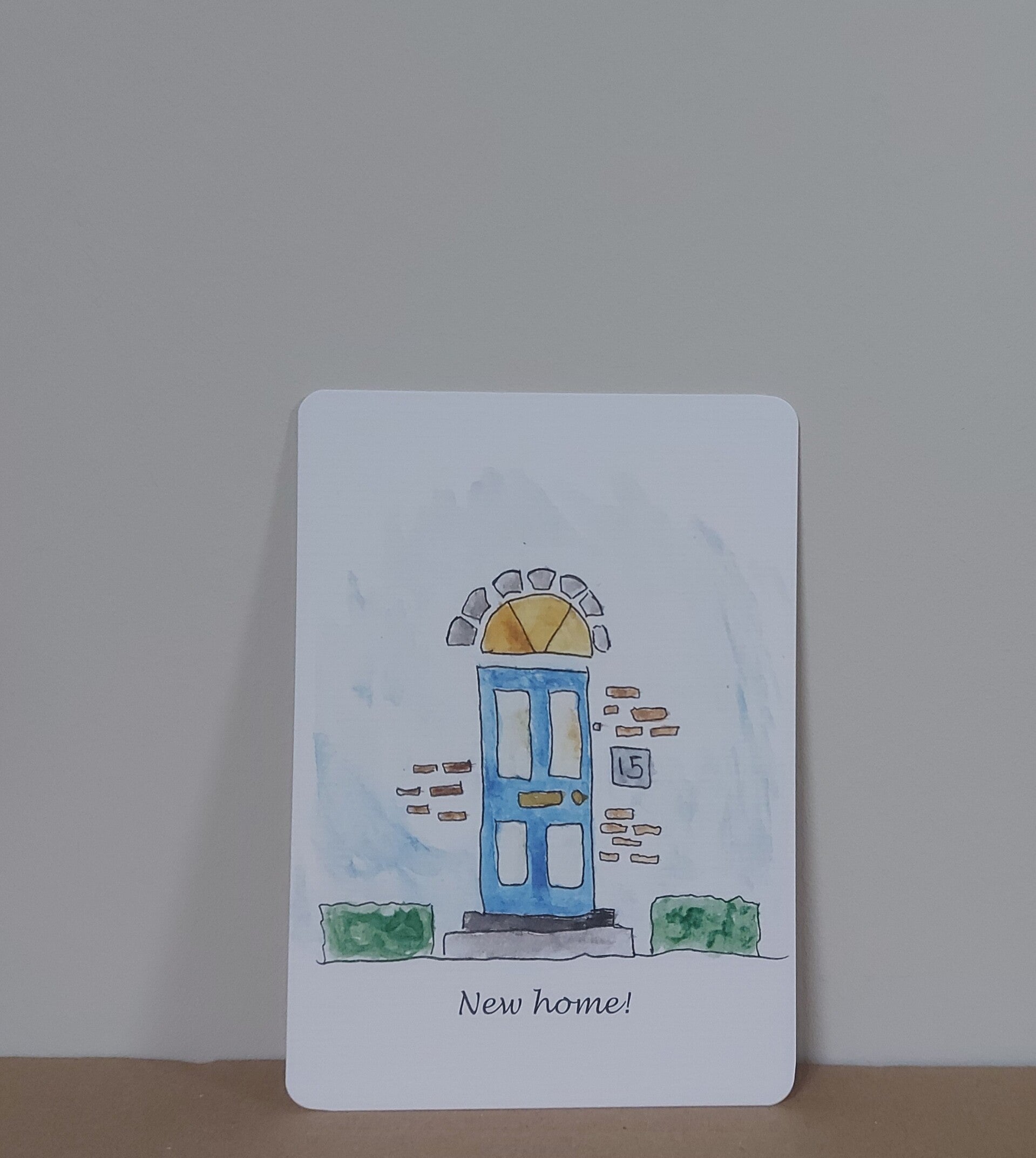 Aquarelkaart "nieuwe woning"