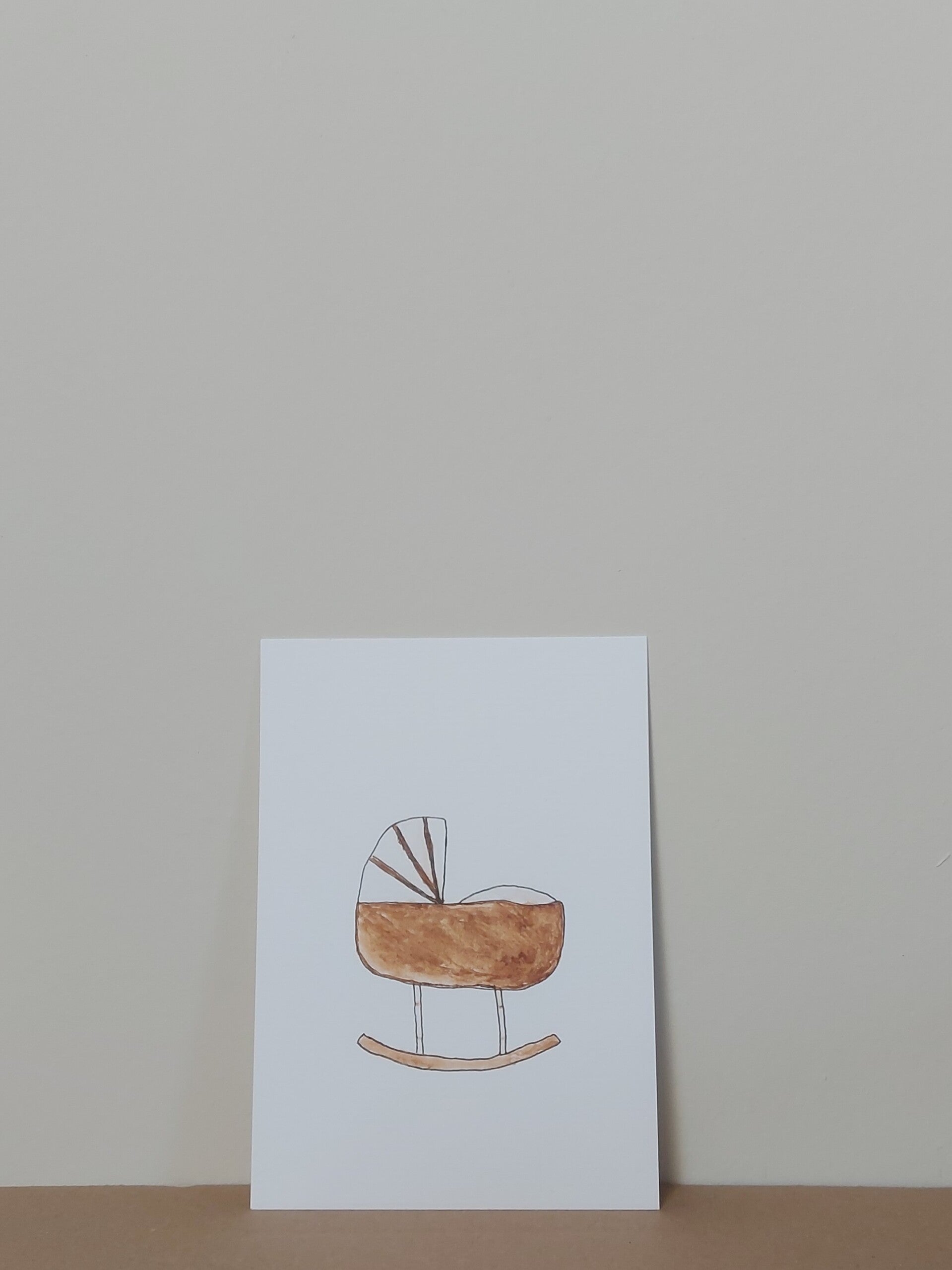 Aquarel kaart "wiegje"