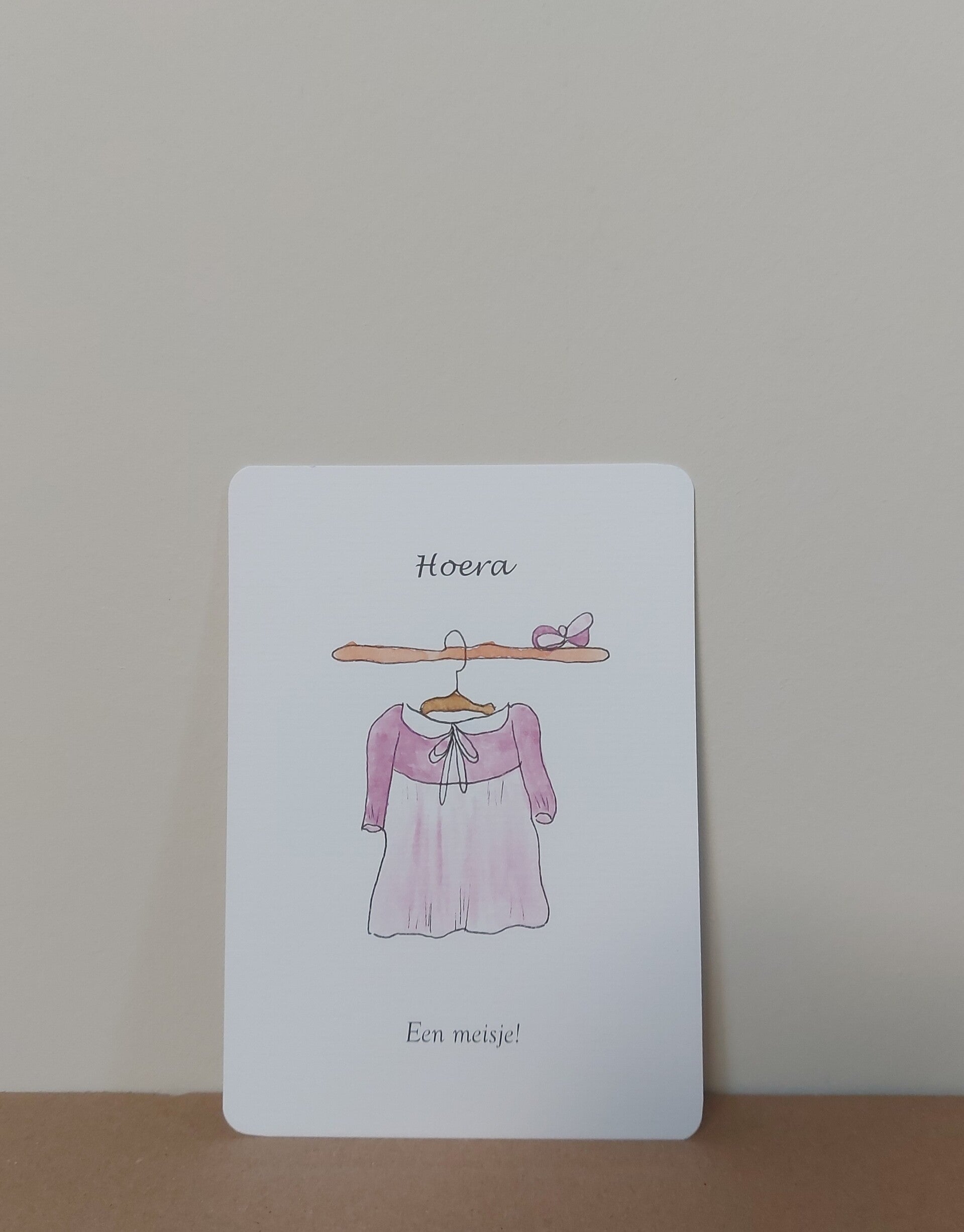 Aquarel kaart "babyjurk meisje"