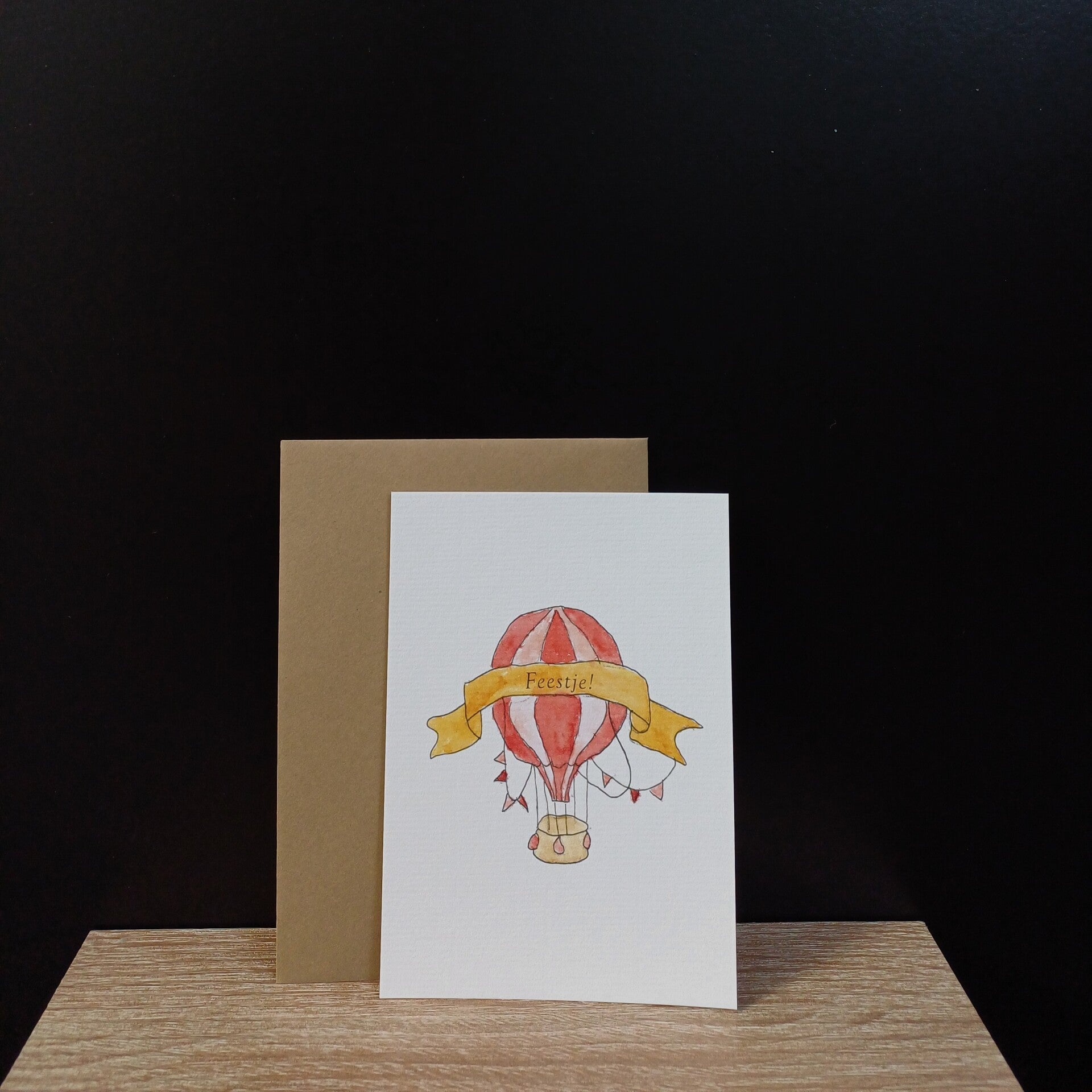 Uitnodigingskaart kinderfeestje "luchtballon"
