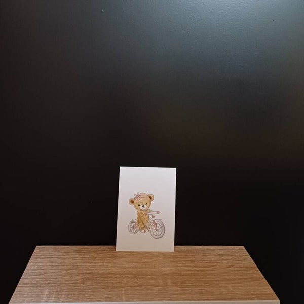 Mini kaartje "beertje op fietsje"