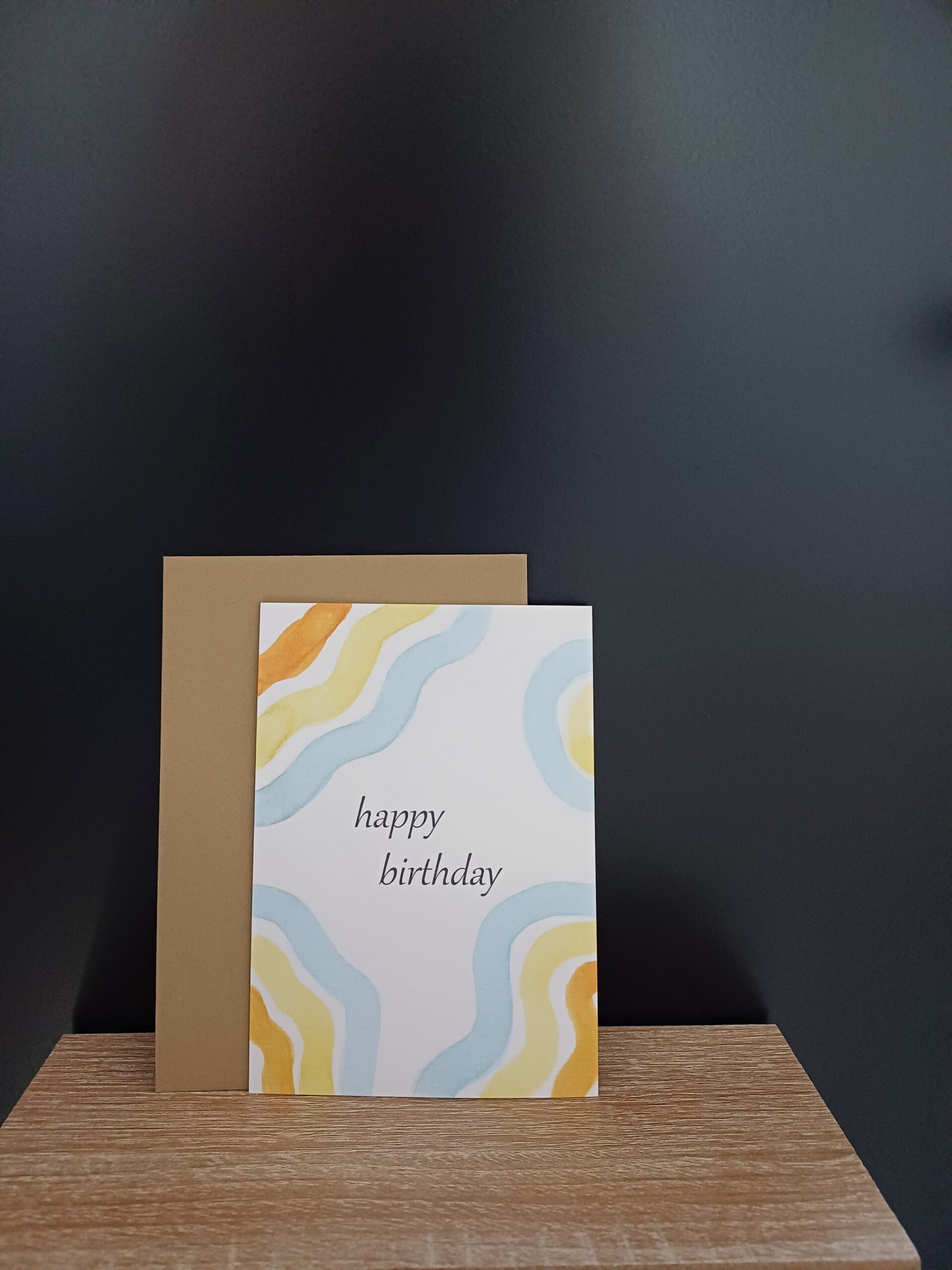 Aquarelkaart "verjaardagskaart strepen"