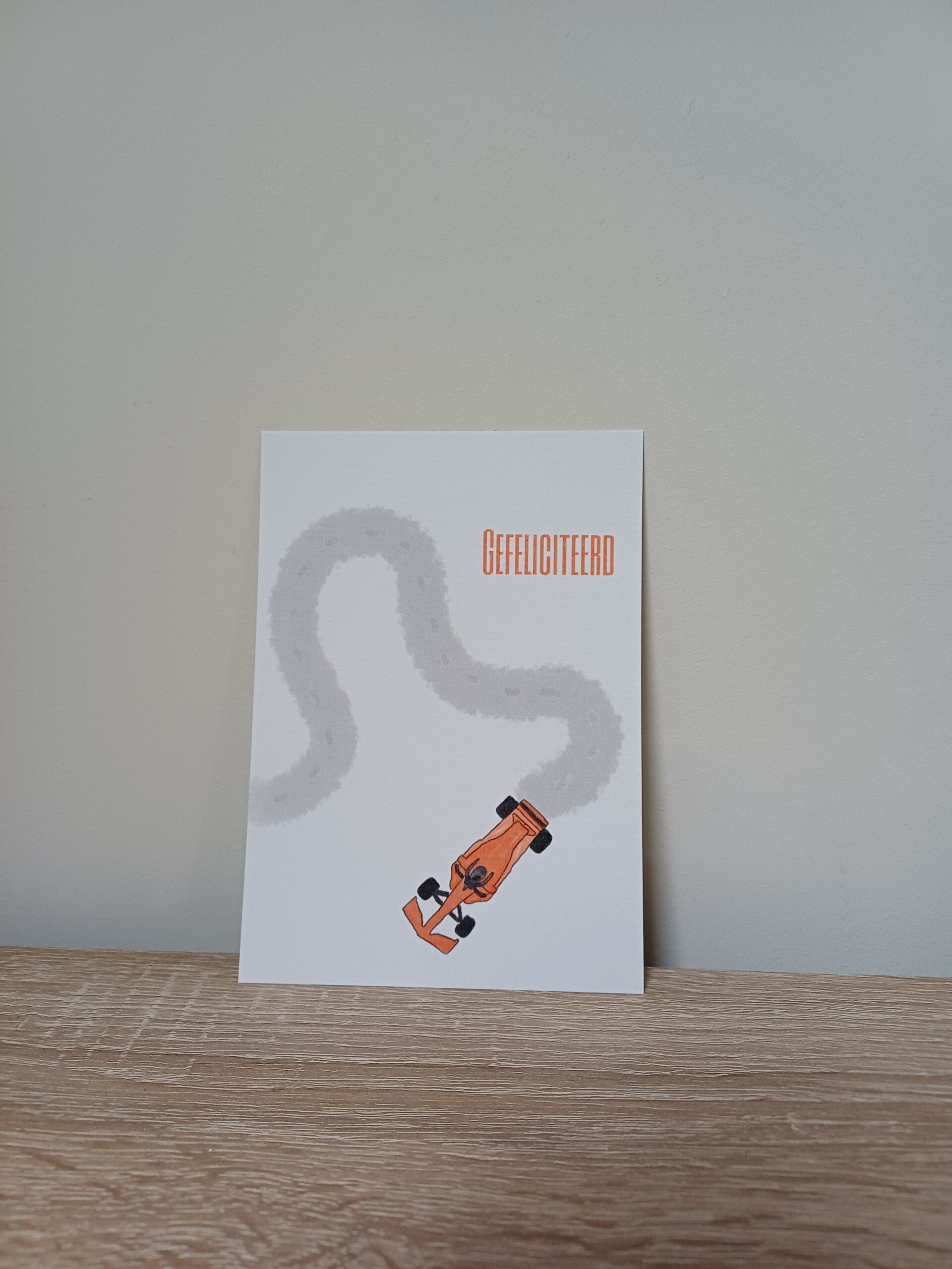 Aquarelkaart "raceauto"