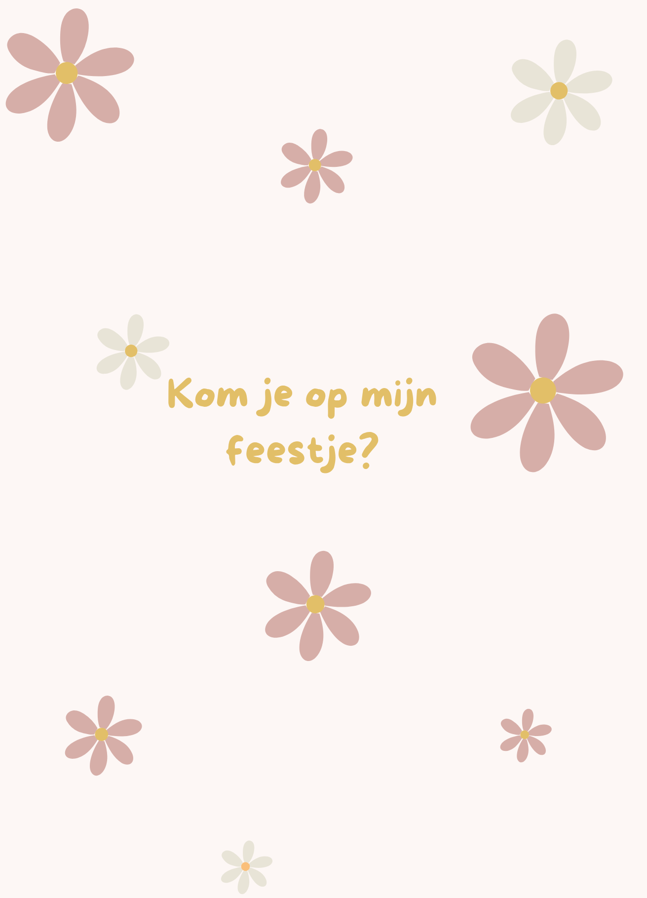 Uitnodiging kinderfeestje "madeliefjes"