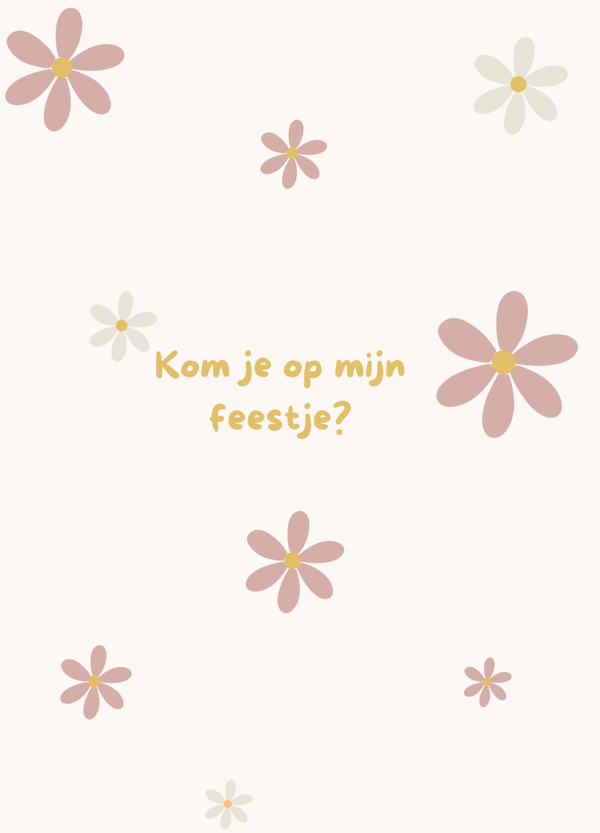 Uitnodiging kinderfeestje "madeliefjes"