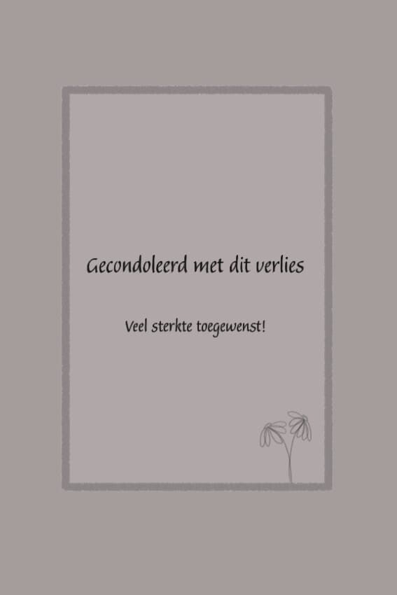 Aquarelkaart "gecondoleerd met dit verlies"