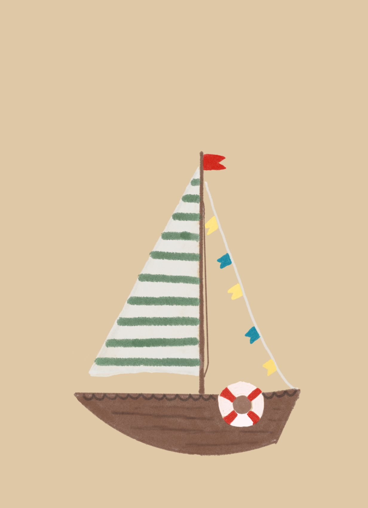 Aquarelkaart "zeilboot"