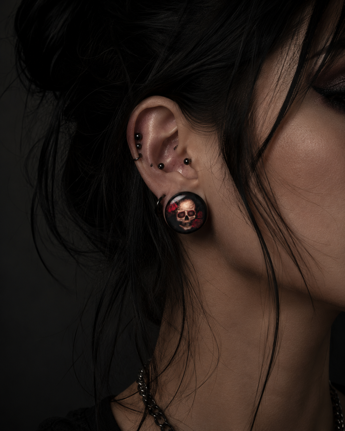 Ecarteurs black skull roses