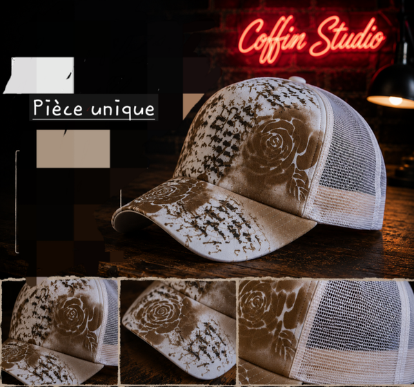 Casquette Gold roses/ pièce unique