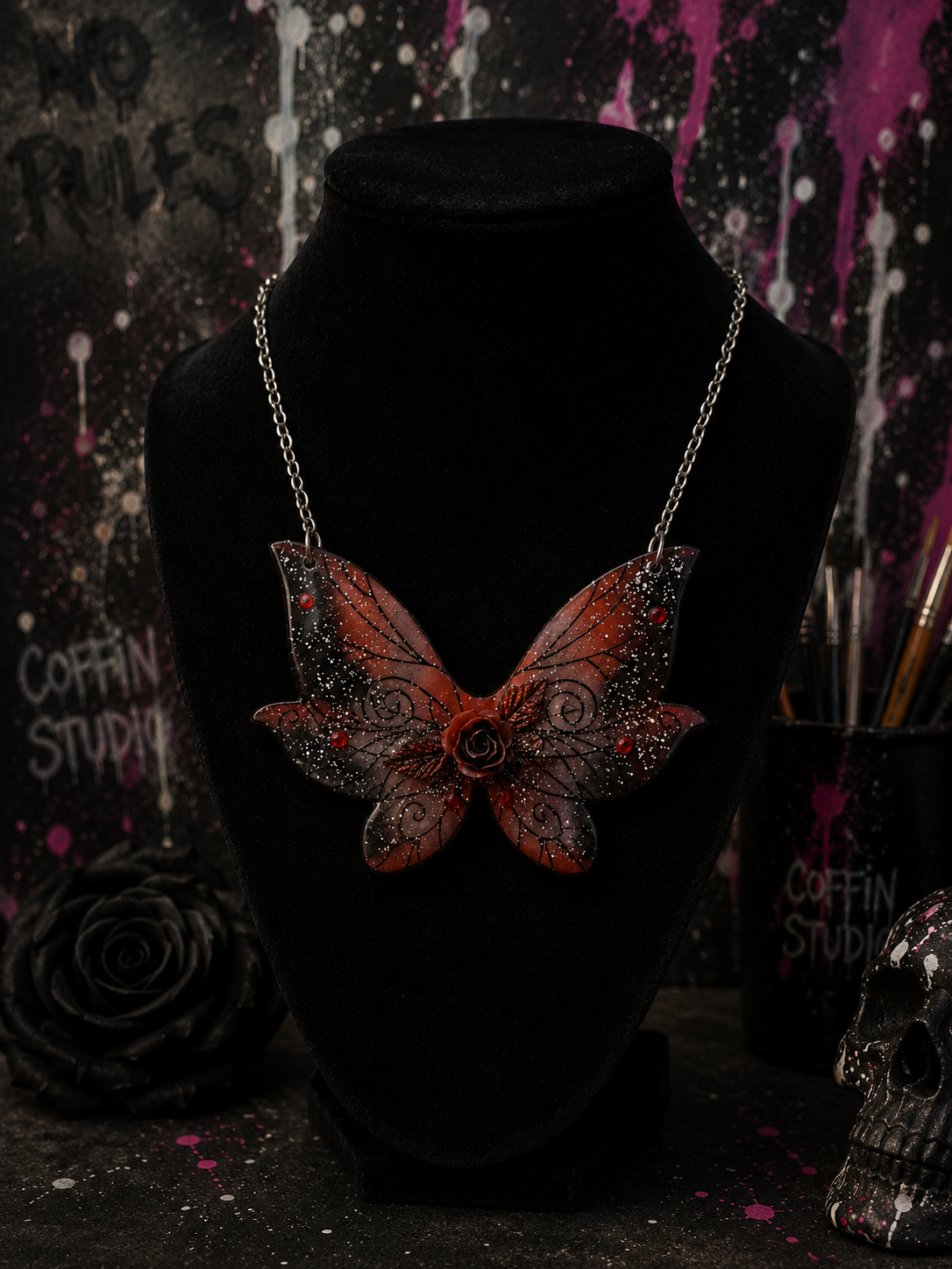 Collier papillon red
