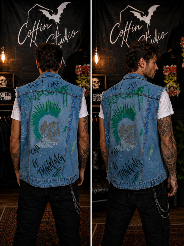 Veste skull punk / creation unique