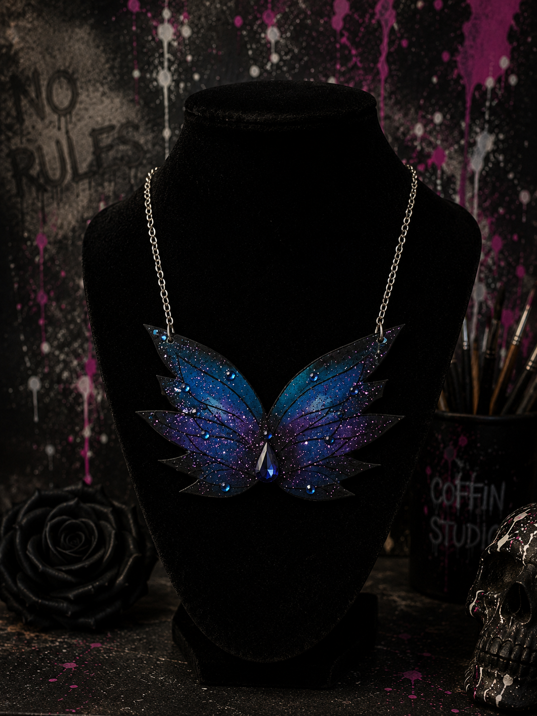 Collier papaillon blue