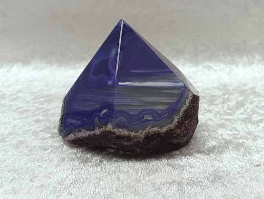 Agaat punt blauw/paars geverfd