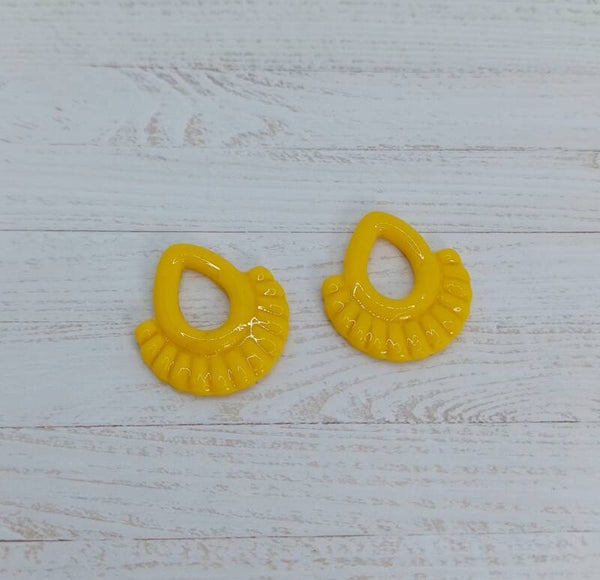 Pampilles interchangeables " Flavie " en fimo jaune