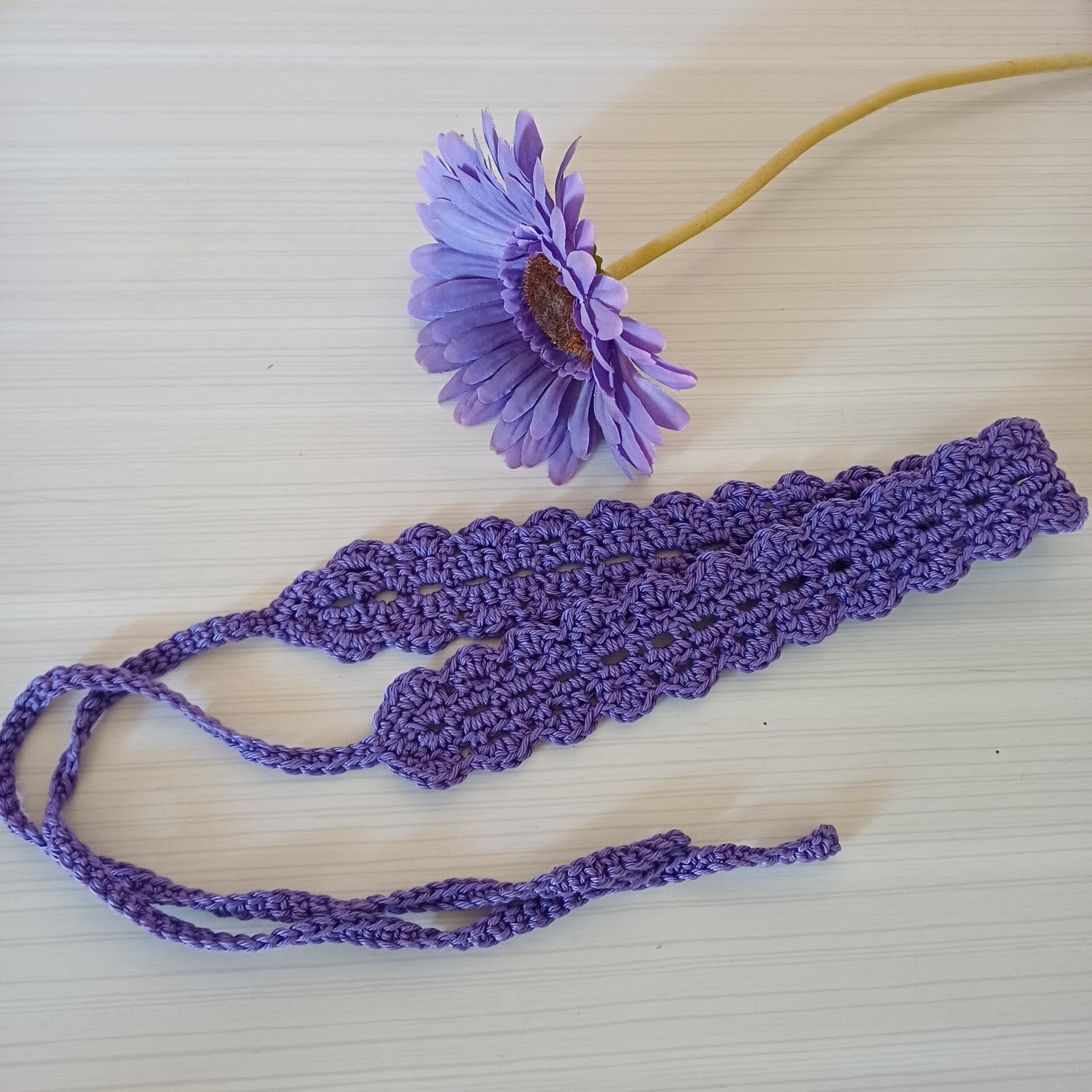 Bandeaux au crochet " Nature " violet