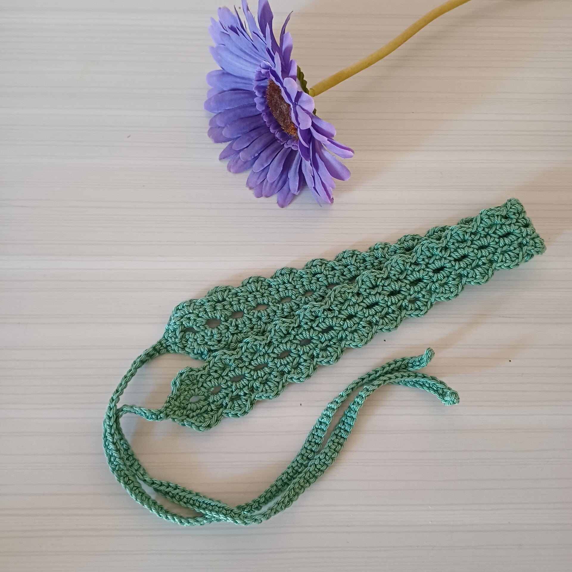Bandeaux au crochet " Nature "vert tilleul