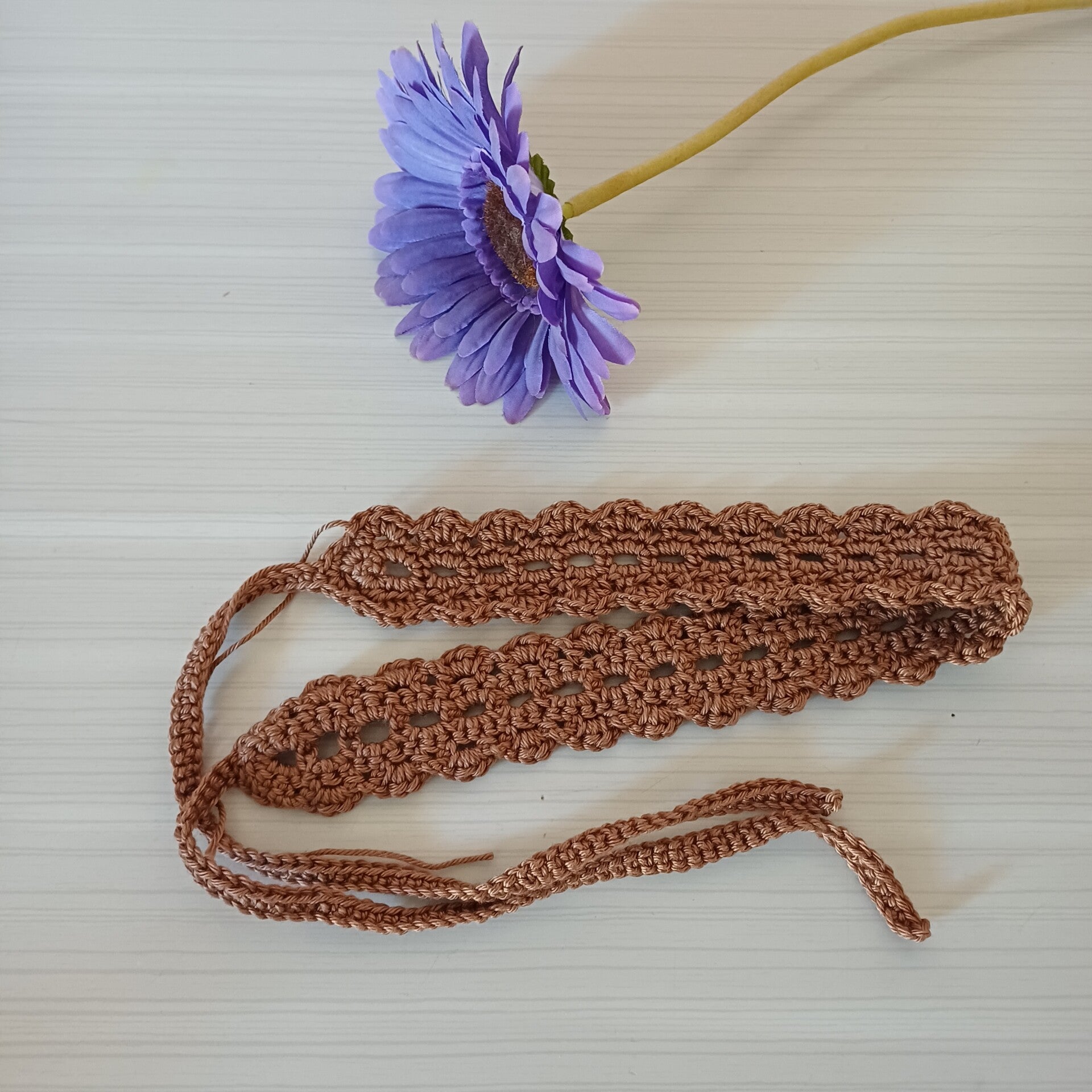 Bandeaux au crochet " Nature " marron