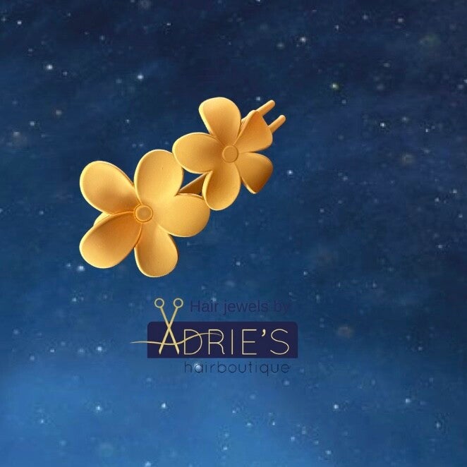 Flower haarspelt mosterd geel