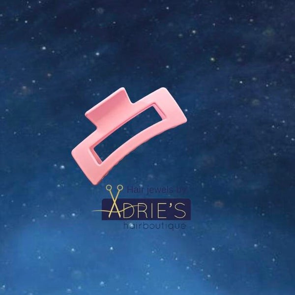 Rechthoekige haarklem soft pink