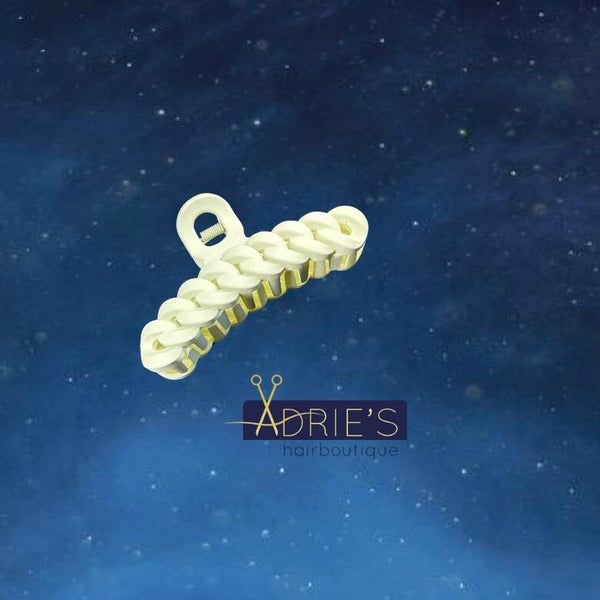 Gevlochten off white haarklem