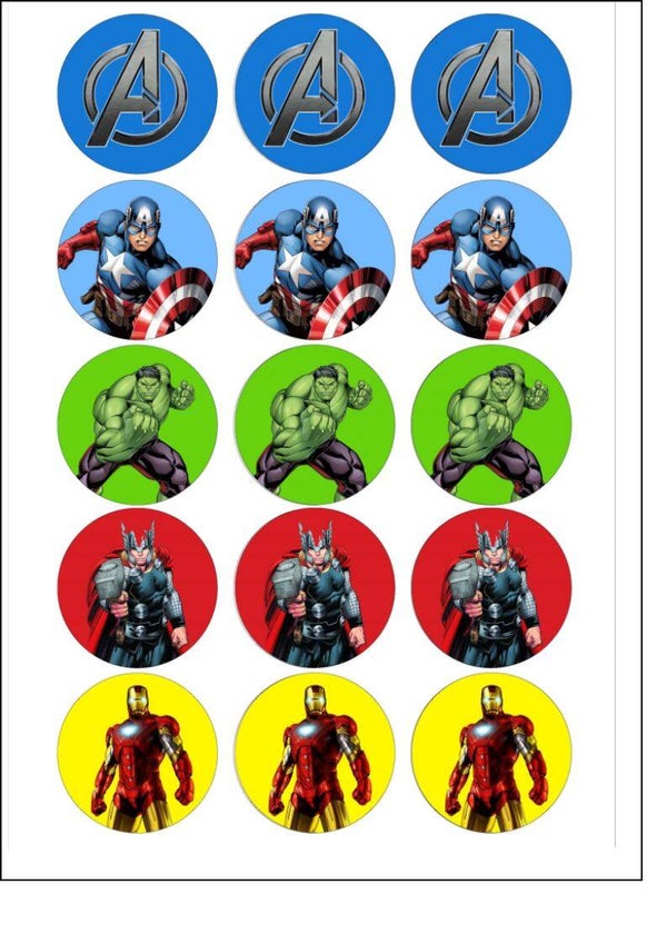 Avengers rice cupcake toppers
