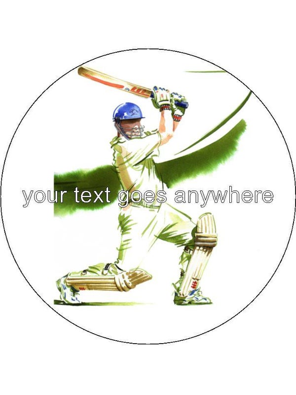 Cricket edible icing sheet topper 7.5 personalised