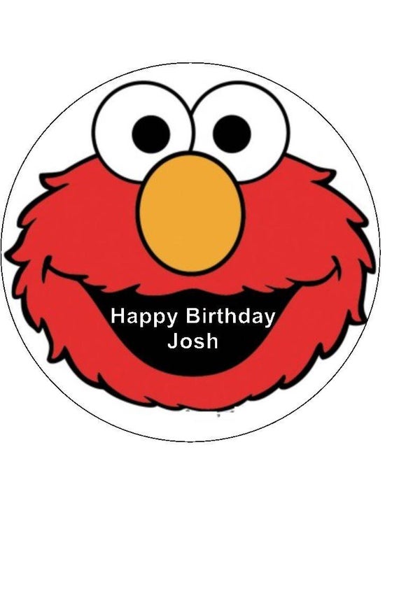 Elmo icing sheet 7.5 circle personalised