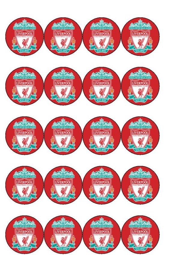 Liverpool fc rice toppers 45mm x 20 cupcake decorations