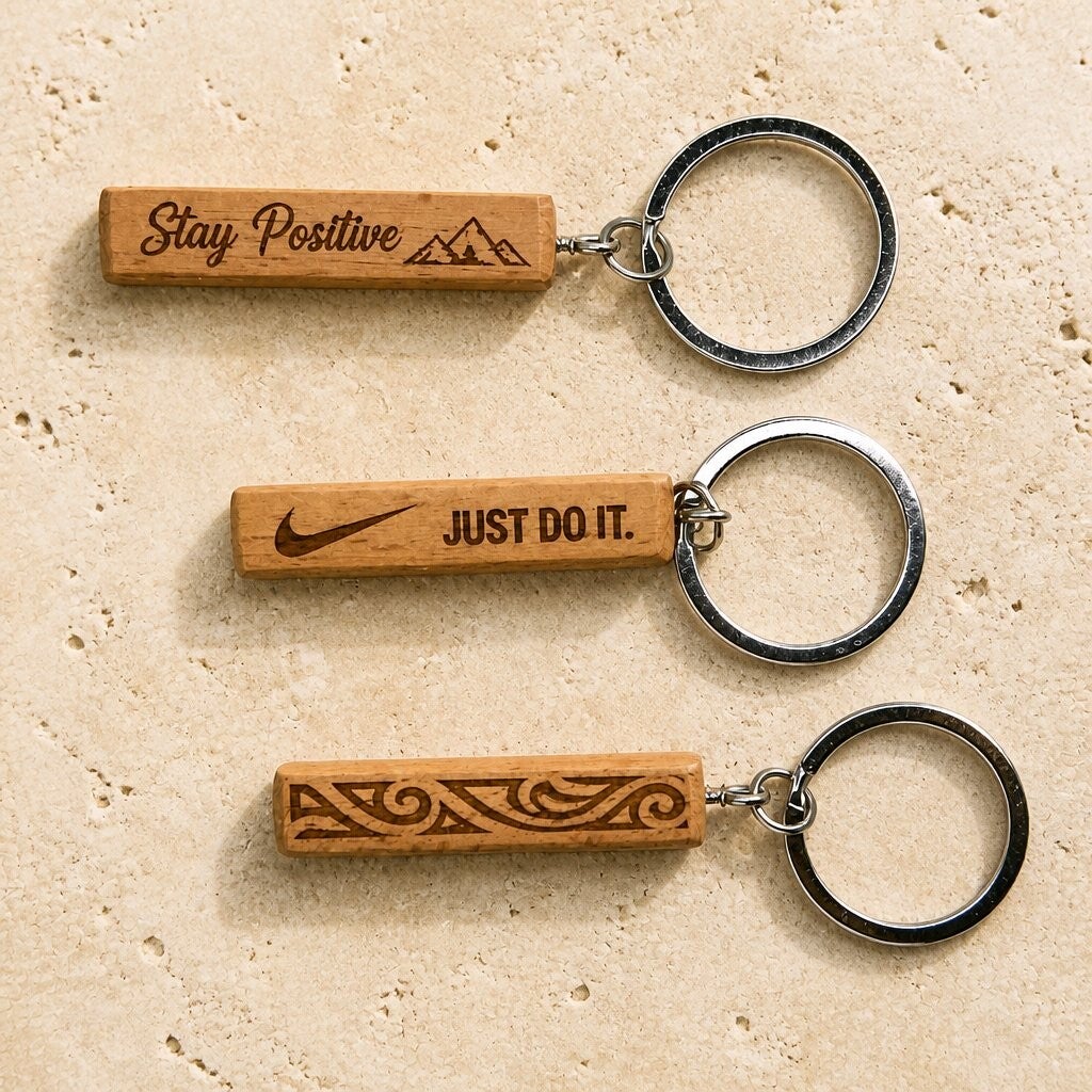 Houten sleutelhanger