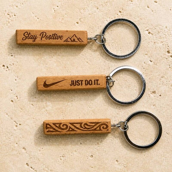 Houten sleutelhanger