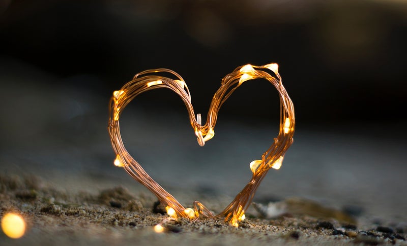 A small heart with lights