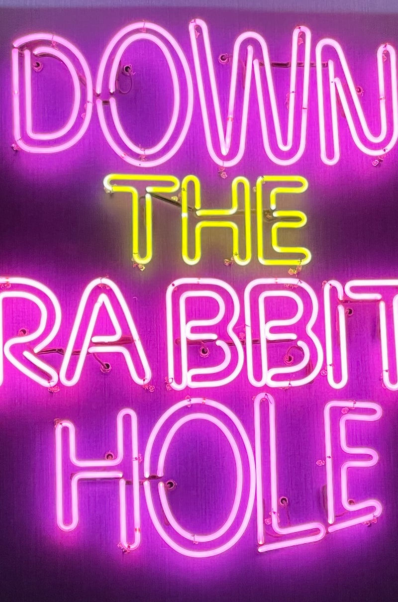 ZZP Finance | 'down the rabbit hole' neon letters